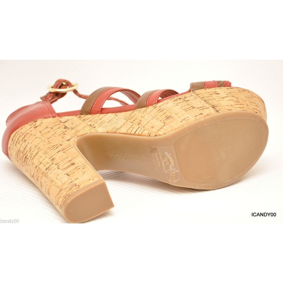 BCBGeneration SANFORDX Open Toe T-Strap Sandal Platform Pump Red 8.5/9.5/10 New - Picture 8 of 8